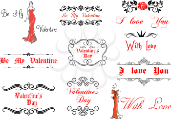 Valentine's Day elements and decorations for holiday design