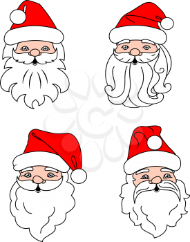 Christmas Santa Clouses set for holiday design