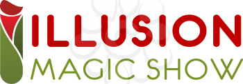 Letter I icon for illusion magic show or illusionist equipment and tools store. Vector letter I of magic wand for circus or fun entertainment and circus trick event organization company