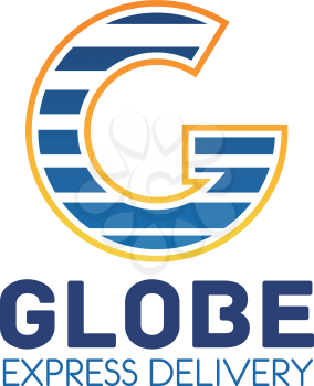 Letter G icon for global express delivery and international export logistics service. Vector globe symbol of letter G mail courier post office or corporate identity design for delivery company