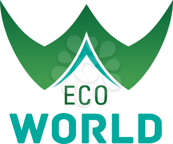 Letter W icon for eco world project in environment conservation concept. Vector leaf symbol in letter W for ecology group or green eco nature protection or save planet sign