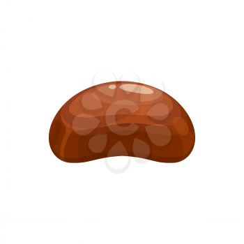 Candy, chocolate dessert and sweet food vector isolated icon. Milk chocolate snack treat of truffle or praline, cocoa confection, confectionery comfit from box