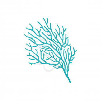Blue seaweed icon isolated sea coral anemone plant icon. Vector galaxy corals Galaxea sp. acropids, aquarium organism. Sea coral, underwater polyp growing in deep sea waters, gorgonian aquatic plant