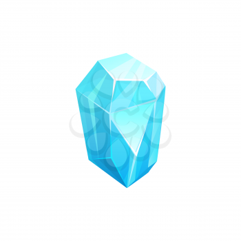 Crystal ice or iceberg, frozen cube or glass or snow and gem, vector frost rock or gemstone. Frozen water block isolated icon, blue cold winter icicle or arctic ice rock stone