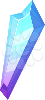 Blue magic crystal gem isolated angelite turquoise sadelite cartoon icon. Vector Jewel mineral stone, natural gemstone zircon. Apatite opal quartz glass. Ui game jewelry, precious gemology rock