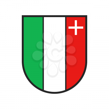 Switzerland canton flag, Swiss city heraldic crest of Neuchatel sate city, vector coat of arms. Swiss canton or Schweiz kanton heraldic shield sign, red, white and green flag with cross