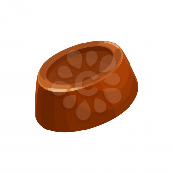 Chocolate candy vector icon. Sweet dessert, choco candy with liquor, praline or jelly, dark bitter or milk chocolate patisserie product, sweets or candy cartoon sign