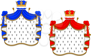 Royalty Free Clipart Image of Red and Blue Royal Mantels