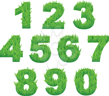 Royalty Free Clipart Image of Grass Numbers