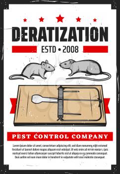 Rats pest control, deratization and rodent extermination service. Vector domestic and office rats extermination, mousetraps and sanitary hygiene cleaning service