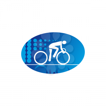 Sportsman on mountain bike isolated icon. Vector cyclist on bicycle, extreme sport racing
