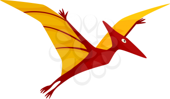 Pteranodon isolated cartoon pterodactyl. Vector flying dinosaur, prehistoric pterosaur dino bird