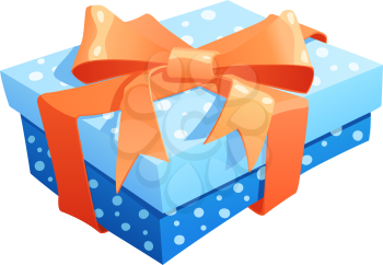 Gift box cartoon icon of present. Gift box and present bag with ribbon bow for Birthday and Valentine Day surprise, Christmas and New Year holiday celebration design