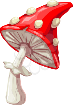 Amanita isolated mushroom with red and white spots. Vector fly-agaric, Halloween cooking ingredient