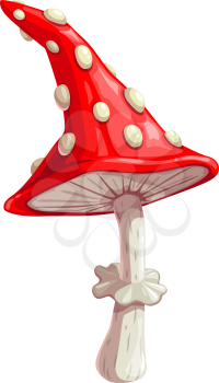 Fly agaric icon, mushroom isolated vector. Fungus, Halloween and witchcraft item