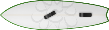 Tow in surfing board with assistance isolated icon. Vector tow-in plank, surf technique of ride