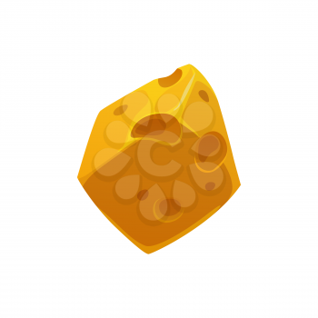 Swiss cheese isolated dairy food realistic icon. Vector Switzerland edem, triangle of cheese, traditional italian or french snack, holland appetizer. Dietary food product, block of Swiss parmezan