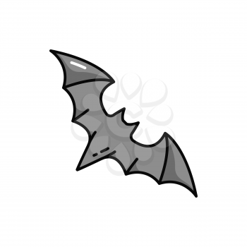 Halloween flittermouse vampire black bat isolated outline icon. Vector cartoon rearmouse wild chiroptera beast. Outline vampire flittermouse spooky night creature. Rare mouse animal with fangs