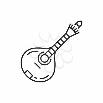 Ukulele guitar isolated retro portuguese folk music instrument isolated. Vector vihuela fretted plucked Spanish string guitar, 15th-century music tool. Vihuela de arco or vihuela de mano