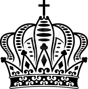 Royal crown isolated king or queen symbol. Vector monarch or emperor headwear, royalty sign