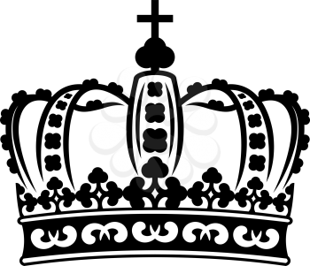Royal crown isolated king or queen symbol. Vector monarch or emperor headwear, royalty sign