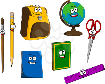 Cartoon school objects set for education concept design