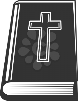 Christian holy book with worships isolated bible. Vector scripture with worships, christian religion gospel