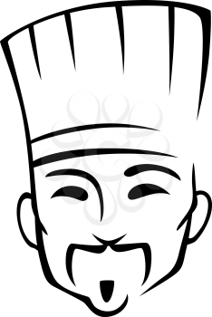Chinese chef in cartoon style for cafe or restaurant