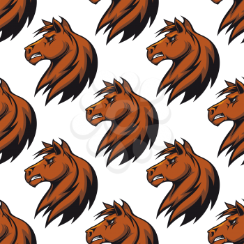 Seamless pattern with majestic stallion for equestrian design
