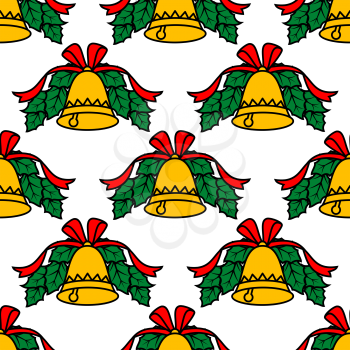 Christmas bell seamless pattern background for winter holidays design
