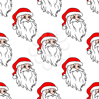 Cartoon Santa seamless pattern background for winter holidays design