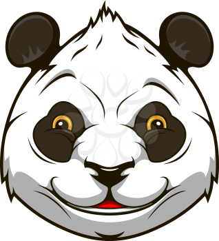 Cartoon panda bear head for mascot  design