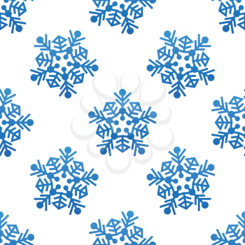 Crystal and snowflakes seamless pattern background for winter design