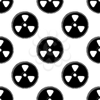 Seamless pattern with pinions and gears for industrial design