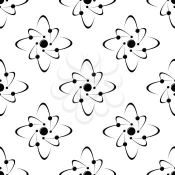 Seamless pattern of molecules around a central sphere of atom