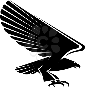 Black eagle tattoo isolated on white background
