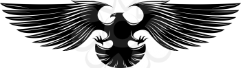 Black heraldic eagle isolated on background
