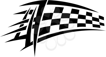 Racing tribal tattoo with checkered flag