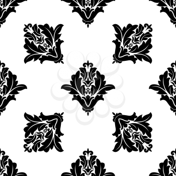 Floral seamless pattern with decorative floral embellishments