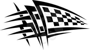 Racing tattoo with checkered flag