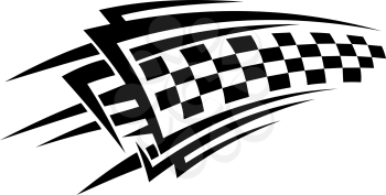 Tribal racing tattoo with checkered flag