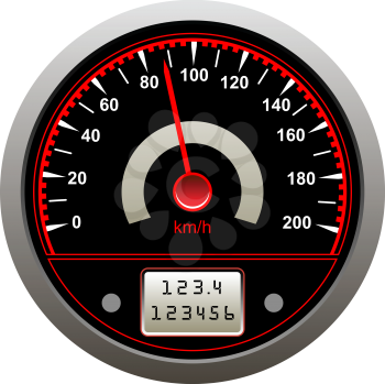 Icon of tachometer or speedometer in kilometers per hour