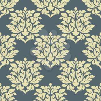 Floral seamless pattern background in grey and flax colors for wallpaper and textile design
