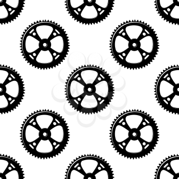 Pinions and gears seamless pattern for industrial or conceptual background design