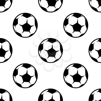 Soccer or football seamless pattern with sports balls for background, wallpaper or textile design