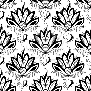 Paisley seamless floral pattern in persian style for textile design