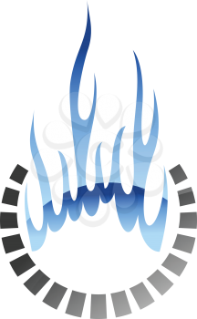 Burning methane gas symbol or icon in glow style for oil and energy industry design