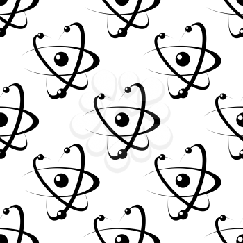 Seamless black and white pattern of atoms for science design