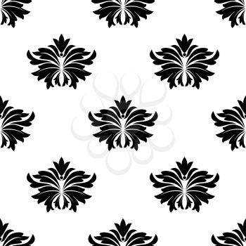 Vintage floral seamless pattern in damask style for wallpaper and textile design