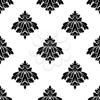 Decorative floral seamless pattern with vintage victorian style elements